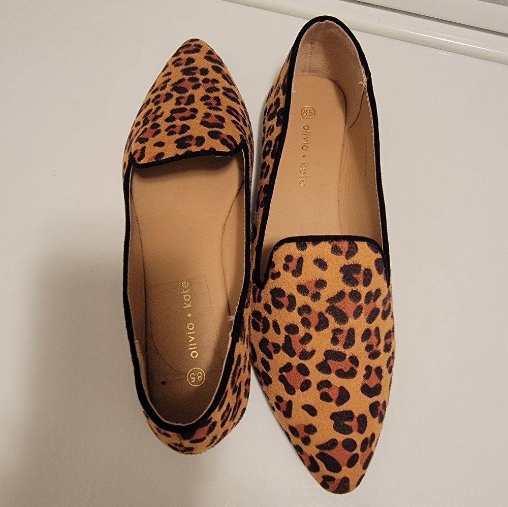 Olivia slip ons in cheetah pattern